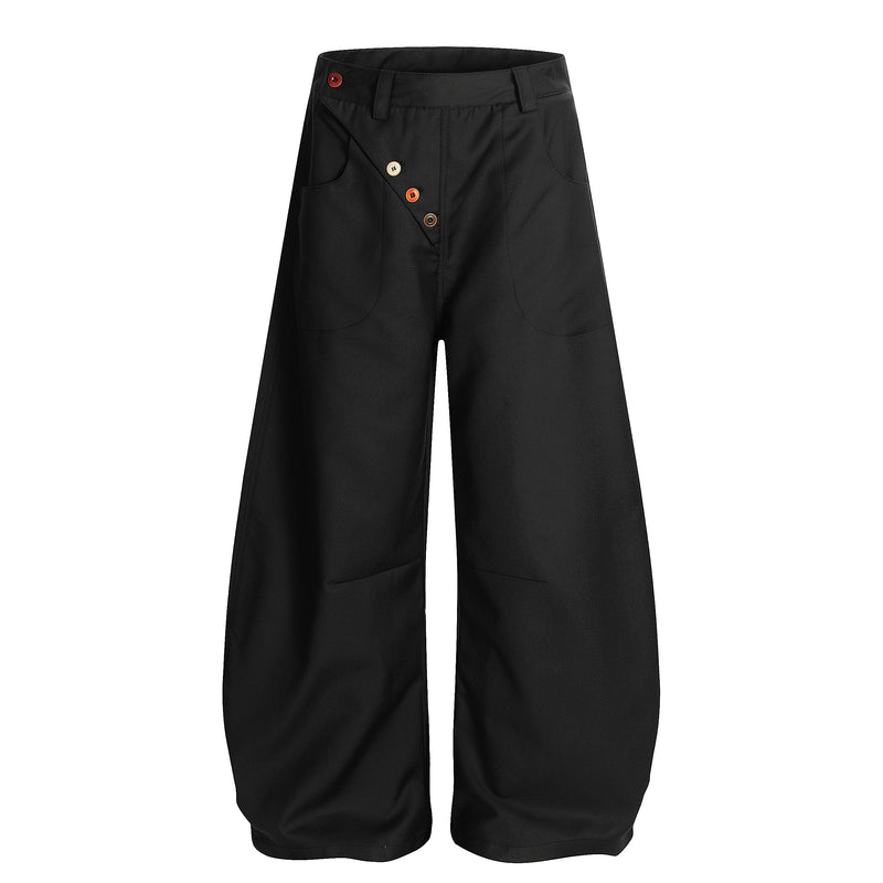 Omirad Multi-Button Utility Wide-Leg Pants | Modern Fit