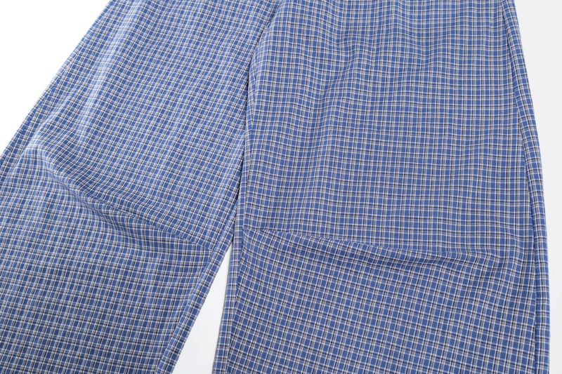 Check Pattern Relaxed Wide-Leg Cotton Pants | SEAKOFF