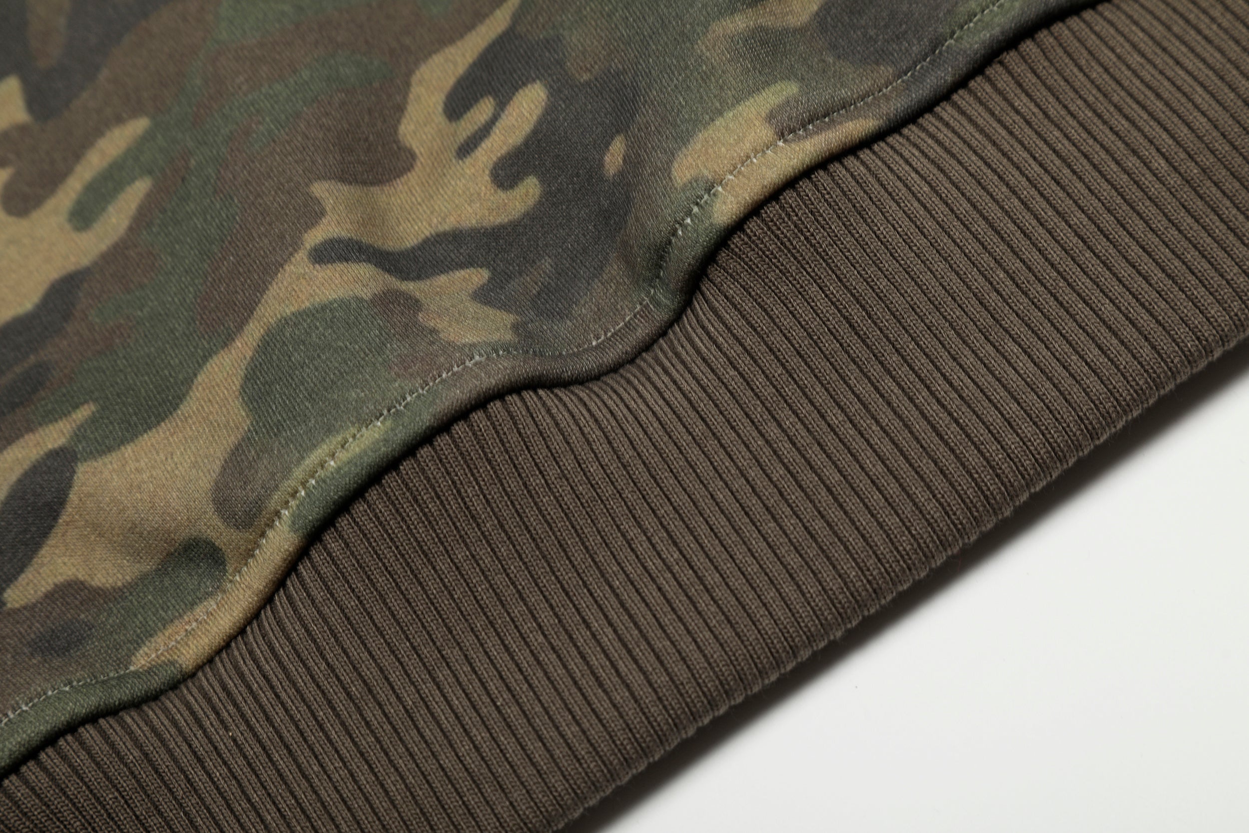 Camo Chenille Patch Half-Zip Hoodie | Streetwear Varsity