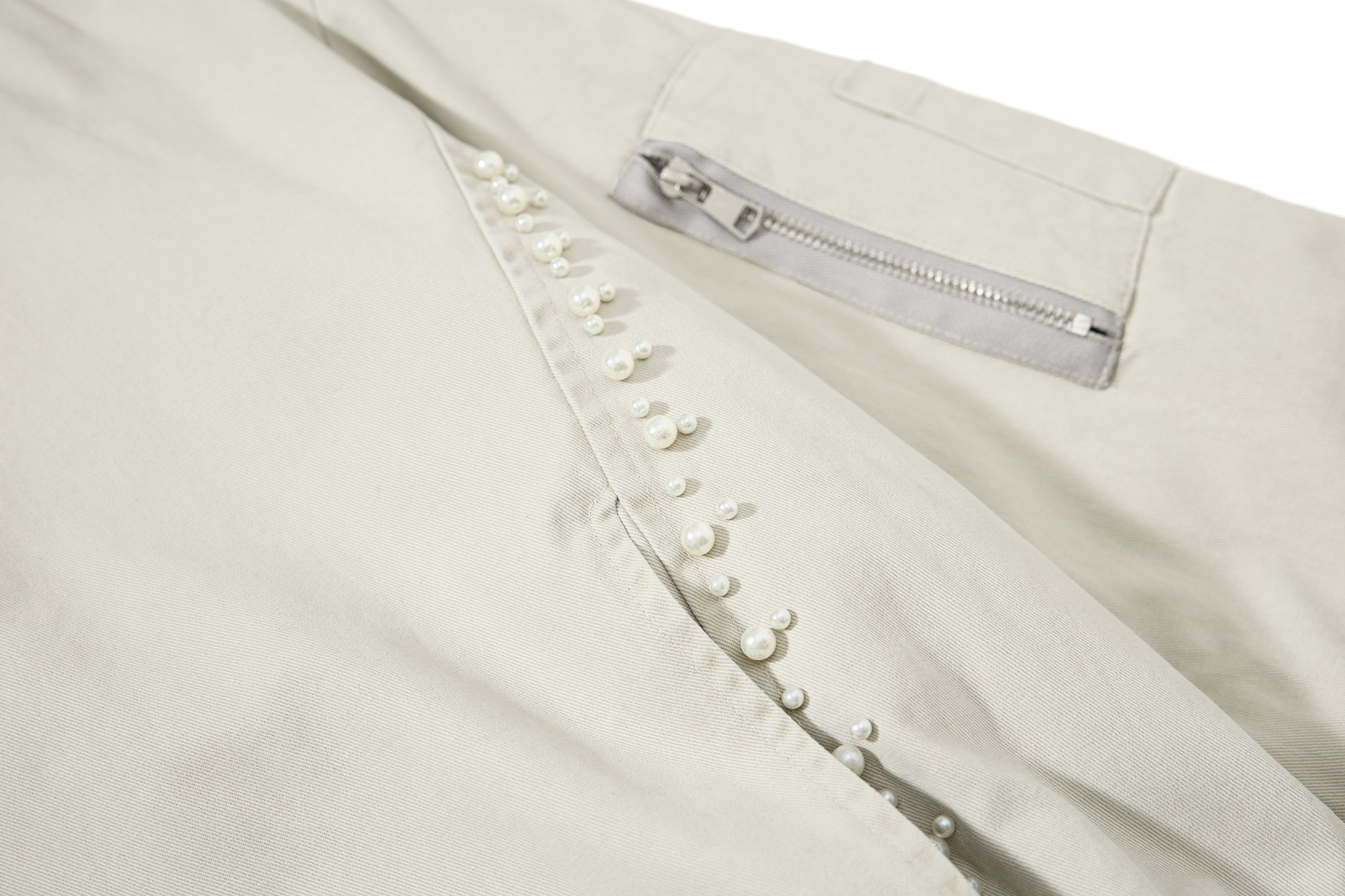 Studded Faux Fur-Trim Hooded Bomber Jacket | Washed Cotton