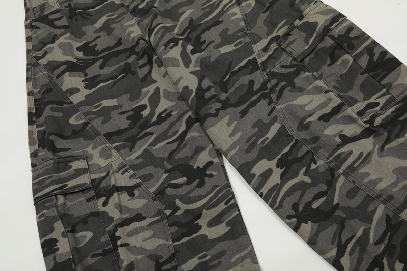 Camouflage Cargo Barrel Pants | Wide Leg Streetwear