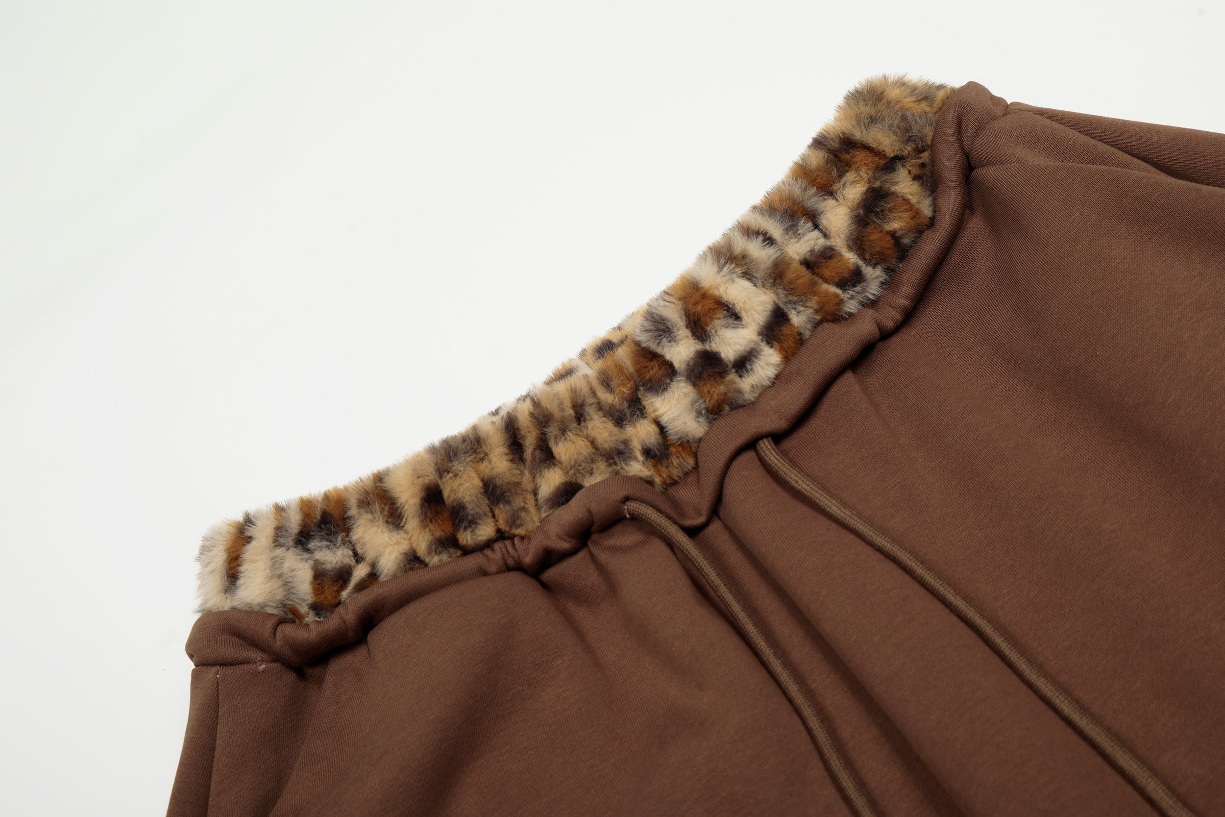 Omirad Leopard Trim Balloon Sweatpants with Chenille Patch