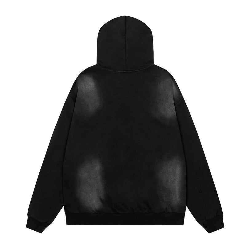 Omirad Change Spray-Fade Snap-Button Varsity Hoodie Jacket
