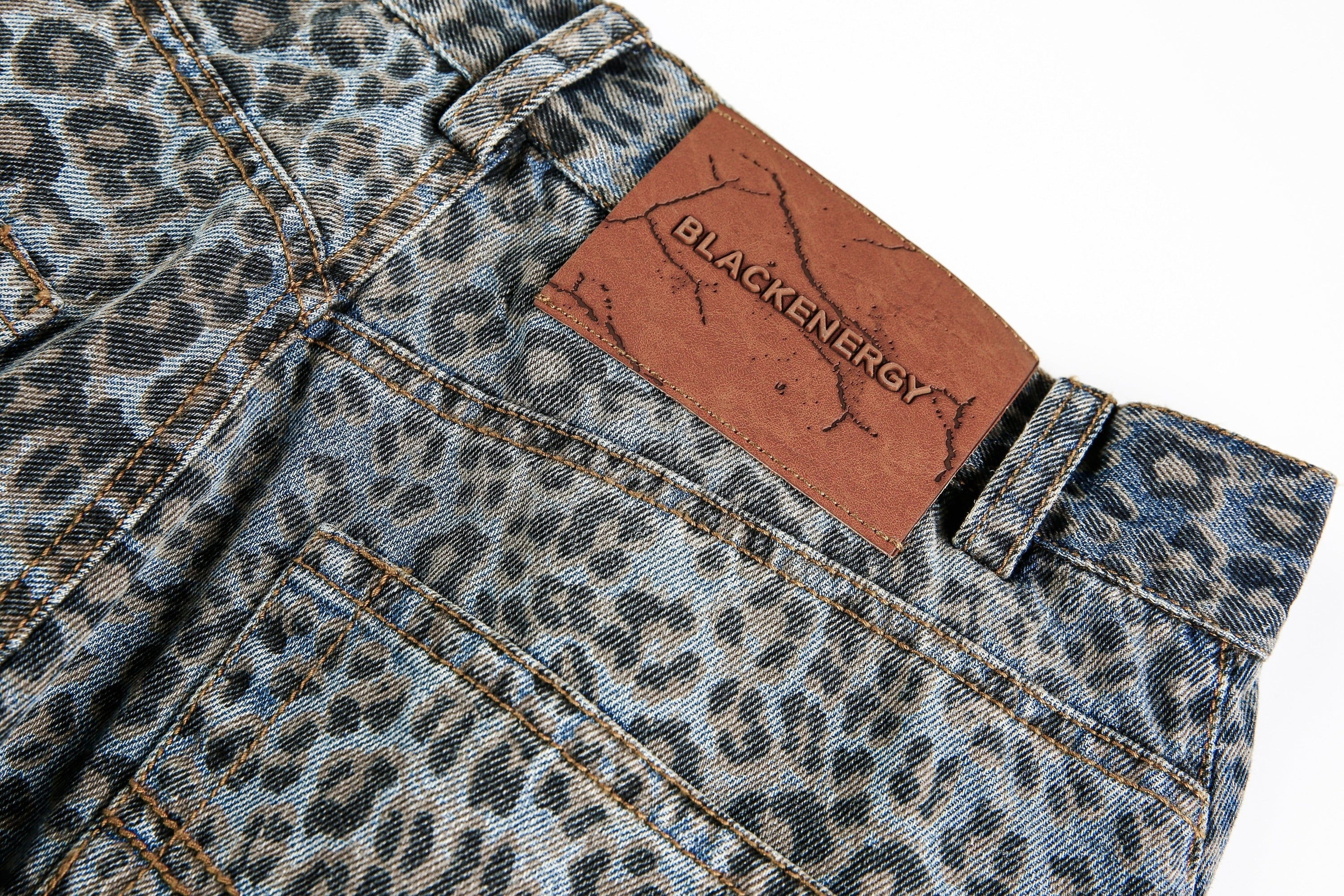 Leopard Print Barrel Leg Jeans | Wide Leg Street Denim