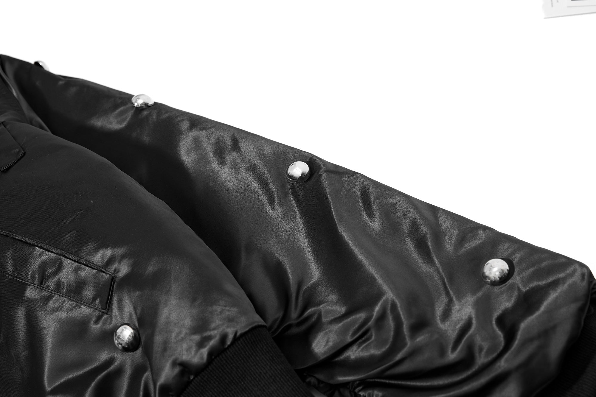 Omirad Glossy Bomber Jacket with Detachable Faux Fur Collar