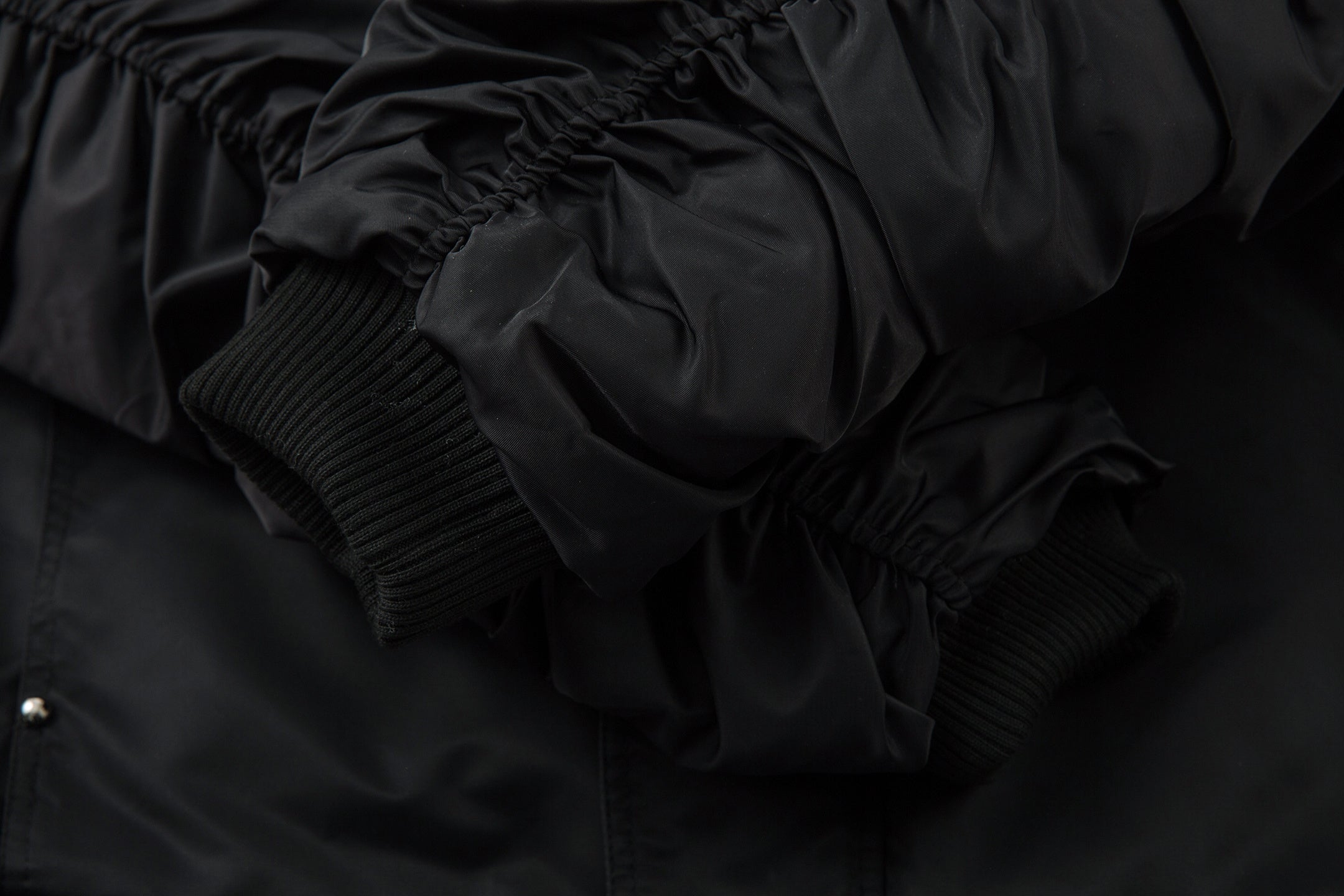 Omirad Toggle-Lock Faux Fur Hood Bomber Jacket | Black