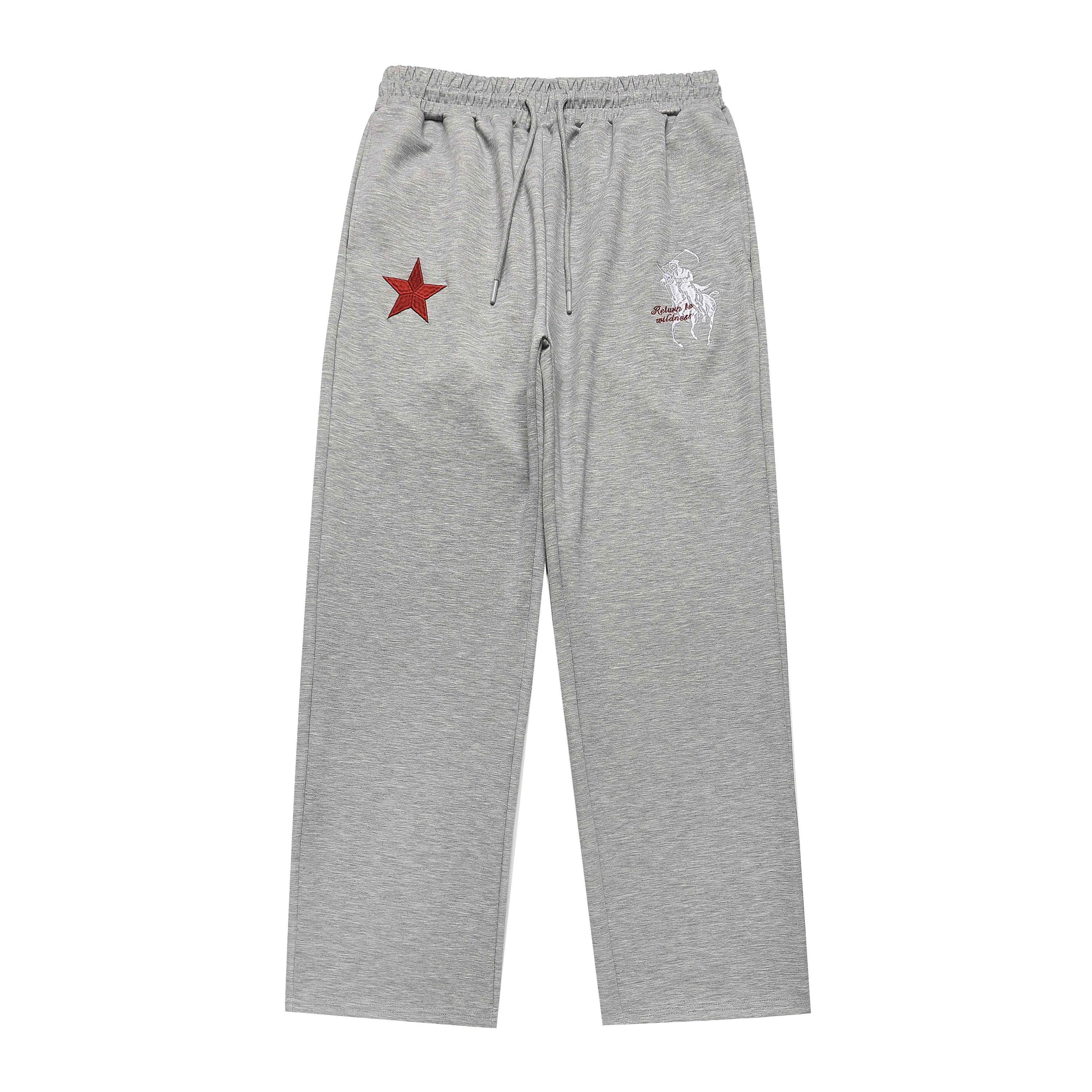 Omirad Star Embroidery Wide-Leg Sweatpants | Unisex Streetwear