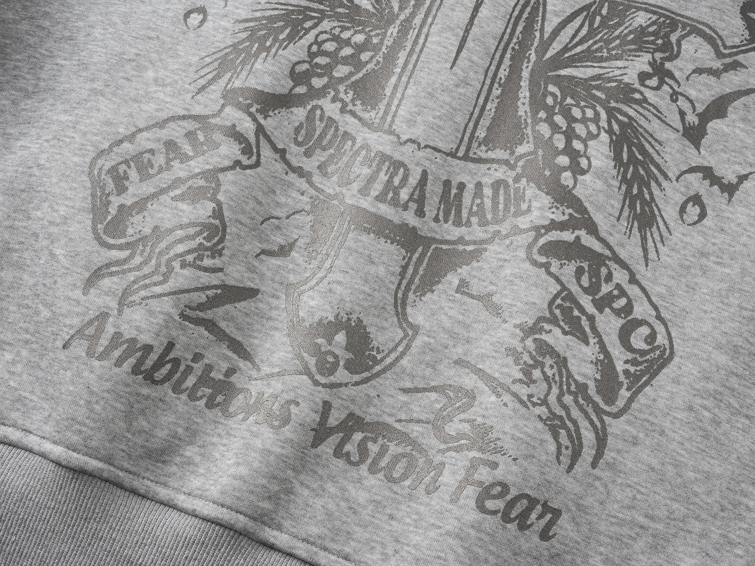 Devil-Horn Gothic Crest Zip Hoodie | Streetwear Statement