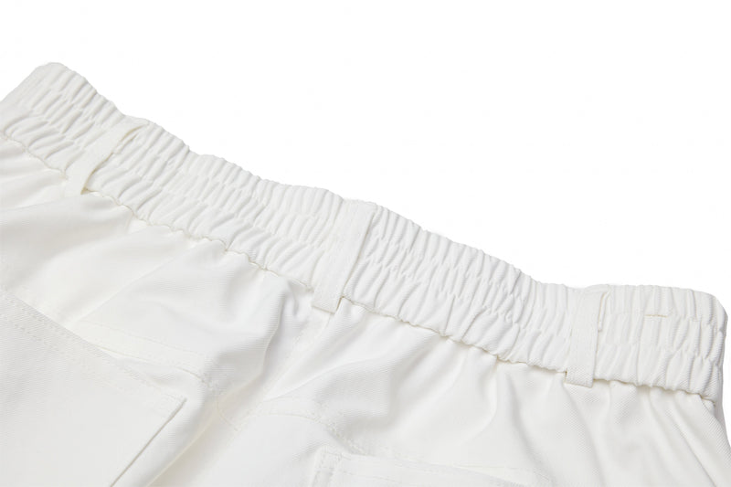 Omirad Sculpted Pleat Tech Wide-Leg Pants | Black & White