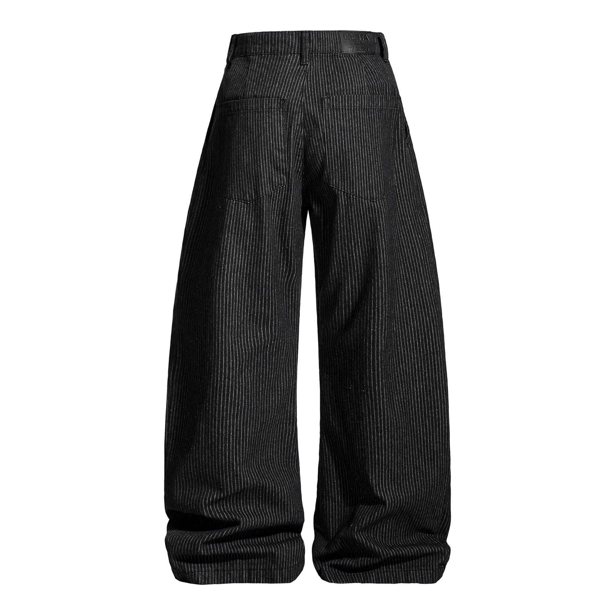 Omirad Pinstripe Barrel Trousers | Wide-Leg Pleated Pants