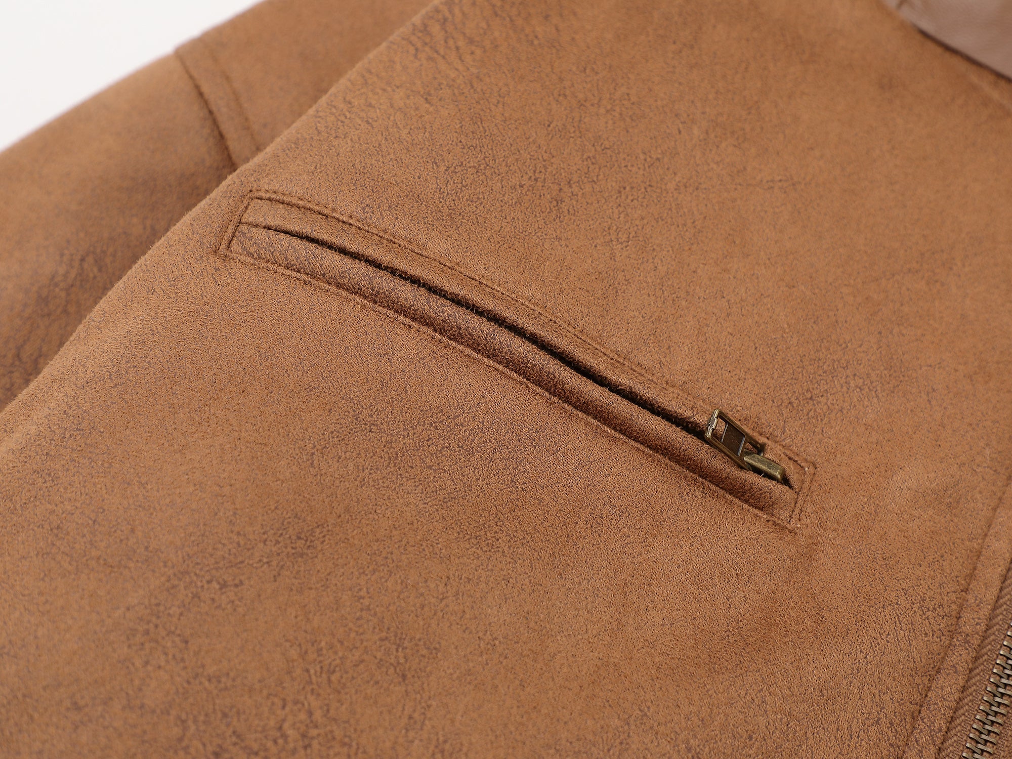 Fur-Collar Buckle Bomber Jacket | Suede-Look Winter Coat