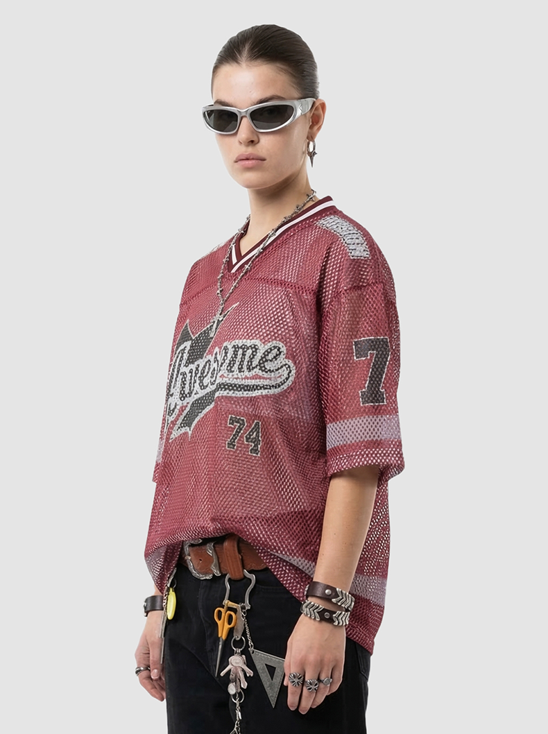 Awesome 74 Mesh Jersey T-Shirt | Retro Varsity Streetwear