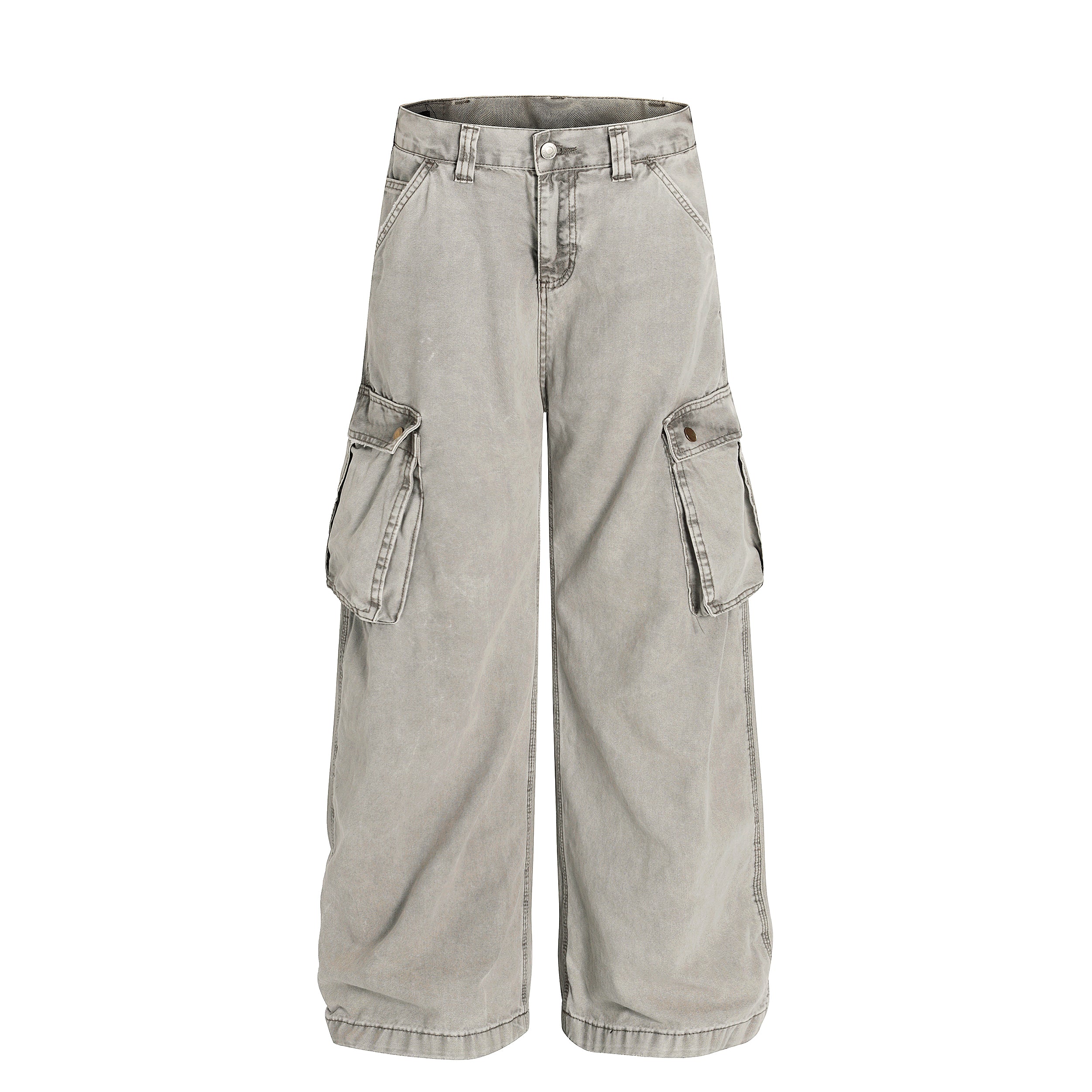 Omirad Vintage Washed Cargo Wide-Leg Pants | 100% Cotton