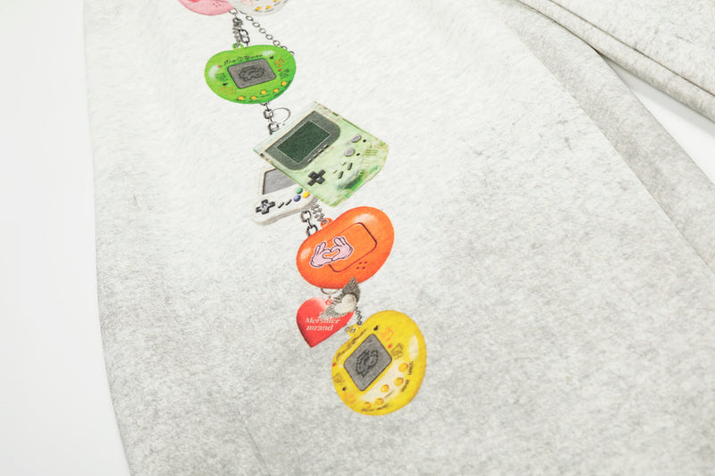 Retro Gadget Print Sweatpants | Y2K Chain Graphic Joggers
