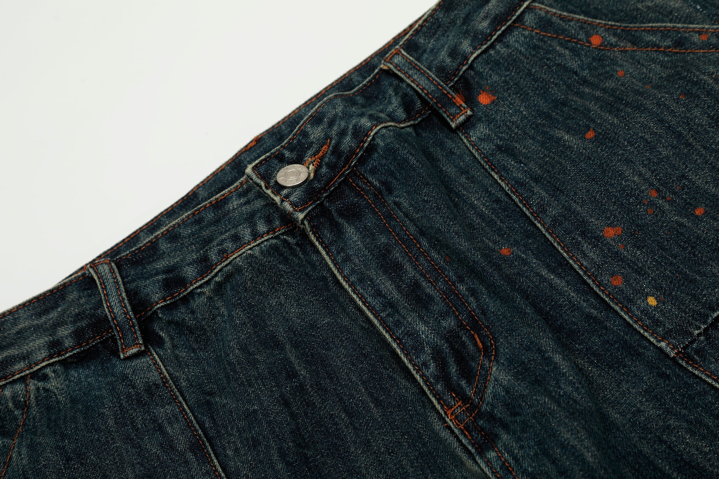 Paint-Splatter Patchwork Wide-Leg Jeans | Streetwear Denim