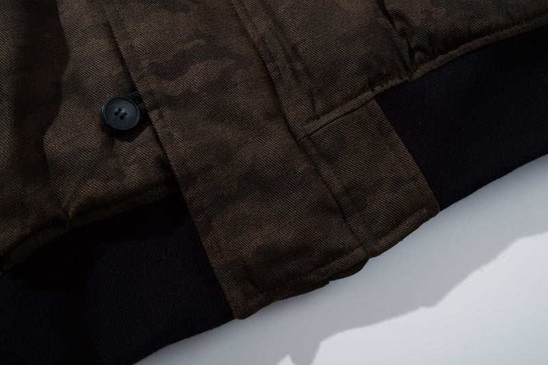 Omirad Camo Faux Fur Hood Bomber Jacket | Heavyweight Cotton