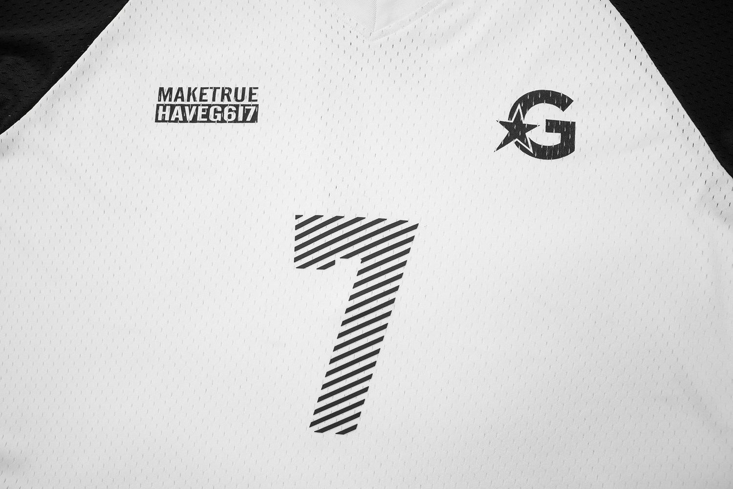 Colorblock Mesh Jersey | Number 7 Raglan Long Sleeve