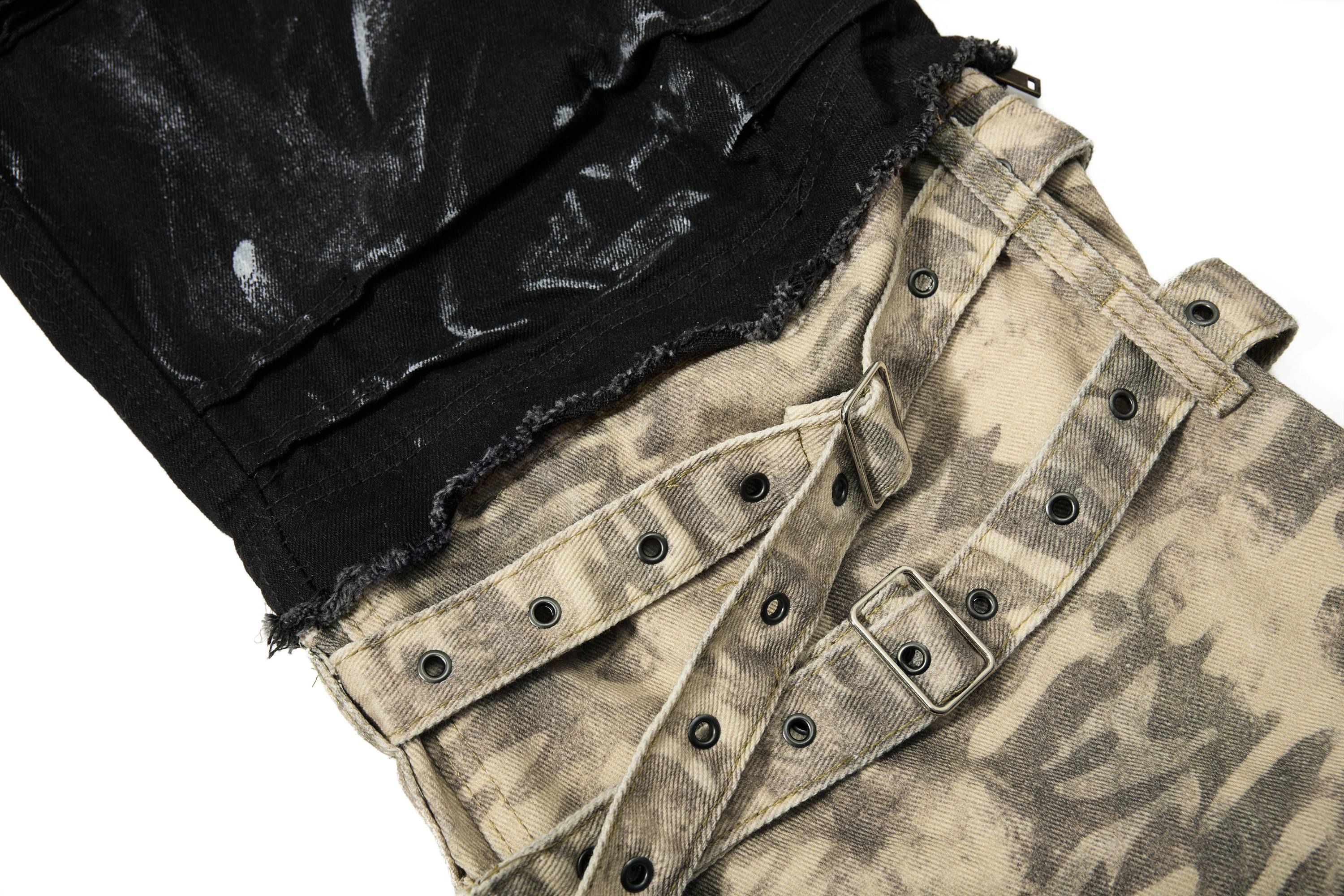 Omirad Washed Utility Cargo Denim Pants | Layered Streetwear