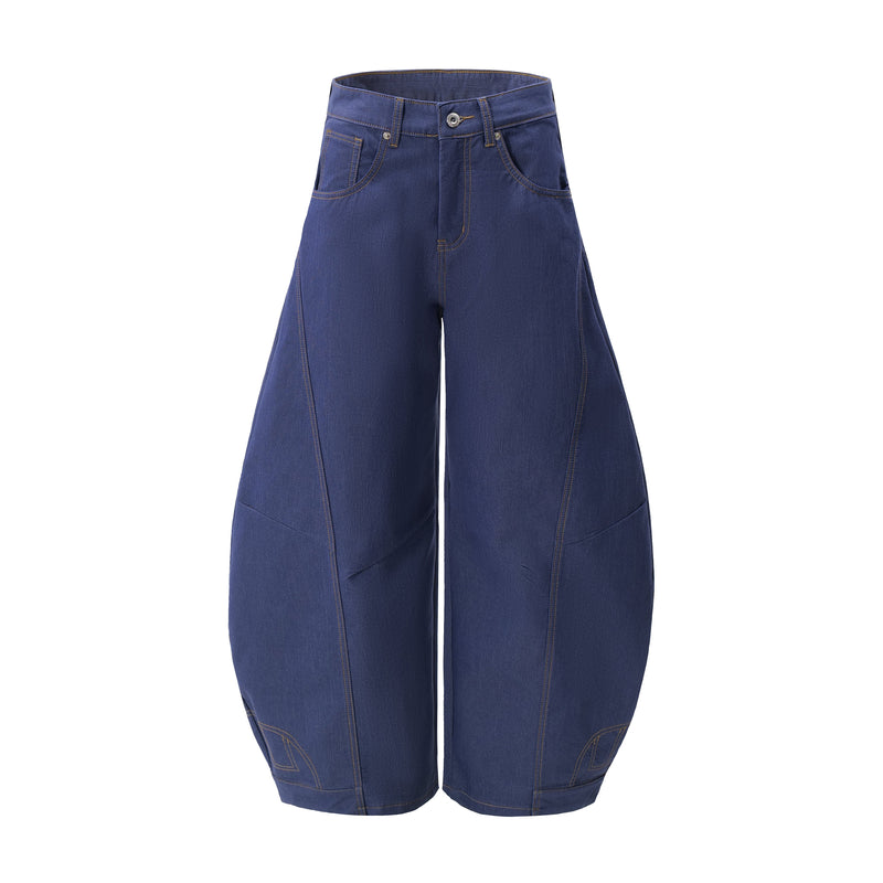 Omirad Curved Volume Wide-Leg Balloon Jeans | SEAKOFF
