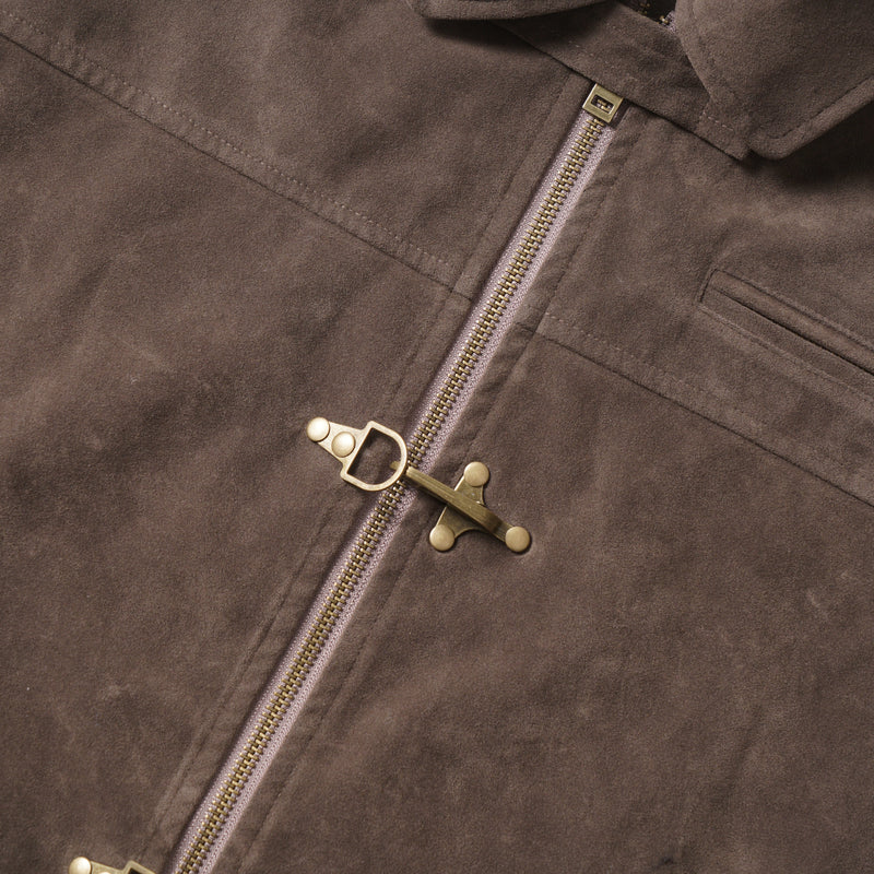 Omirad Vintage Toggle Zip Jacket | Washed Brown Workwear