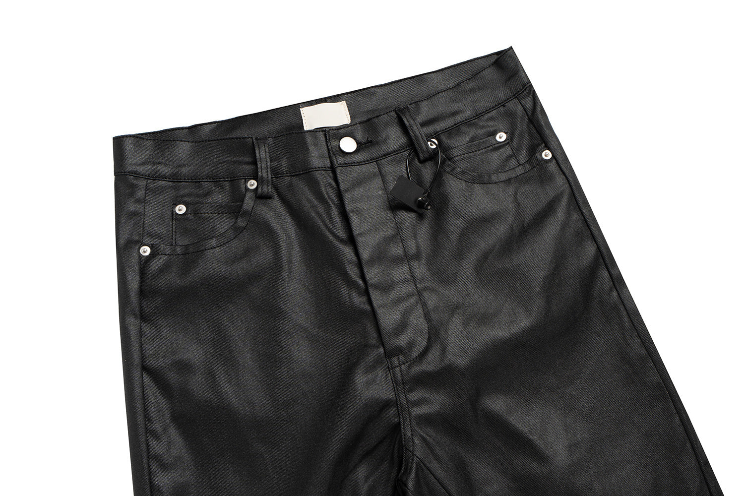 Omirad Blade-Cut Zip Flare Leather-Effect Pants