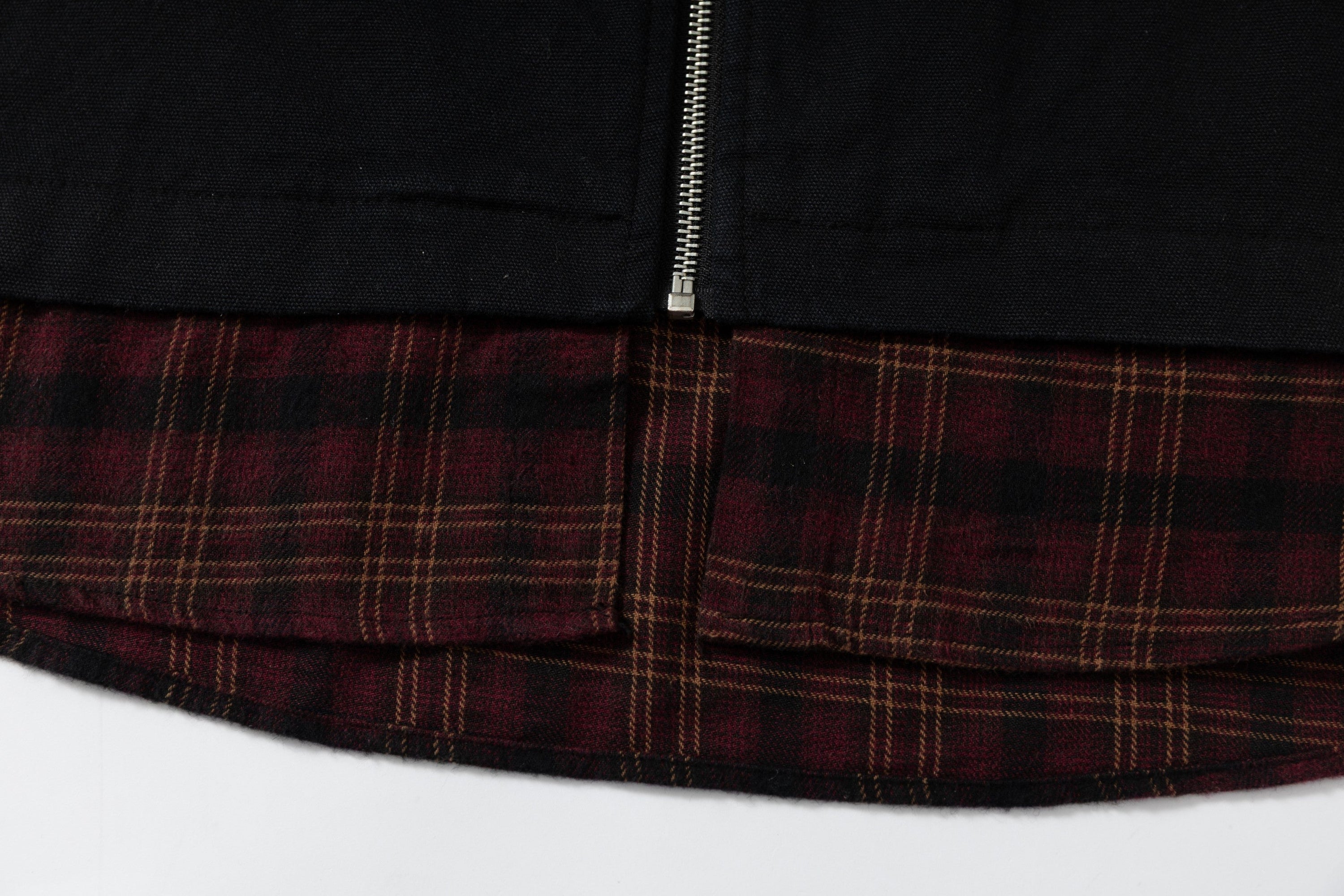 Omirad Plaid-Lined Zip Hoodie | Black Street Hoodie