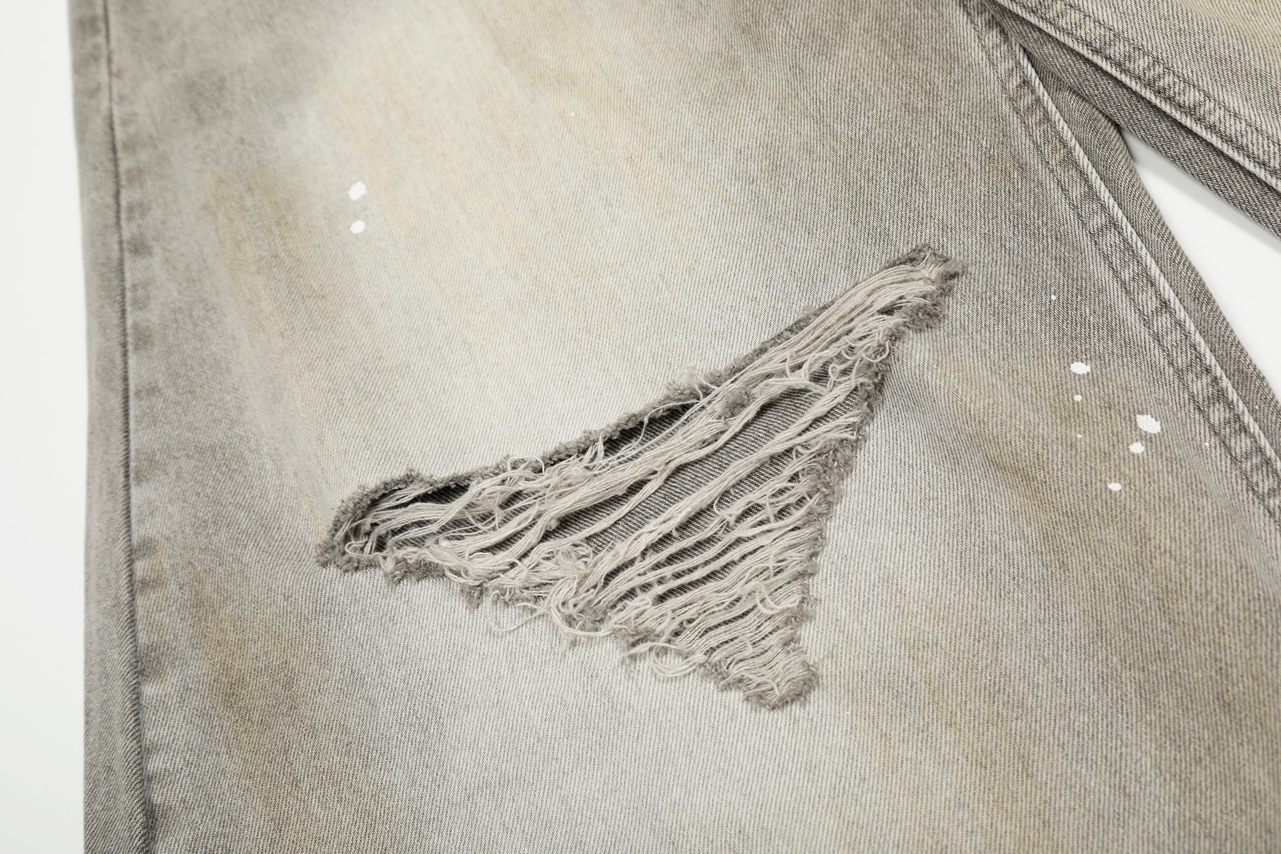Omirad Distressed Paint-Splash Wide-Leg Jeans | Streetwear