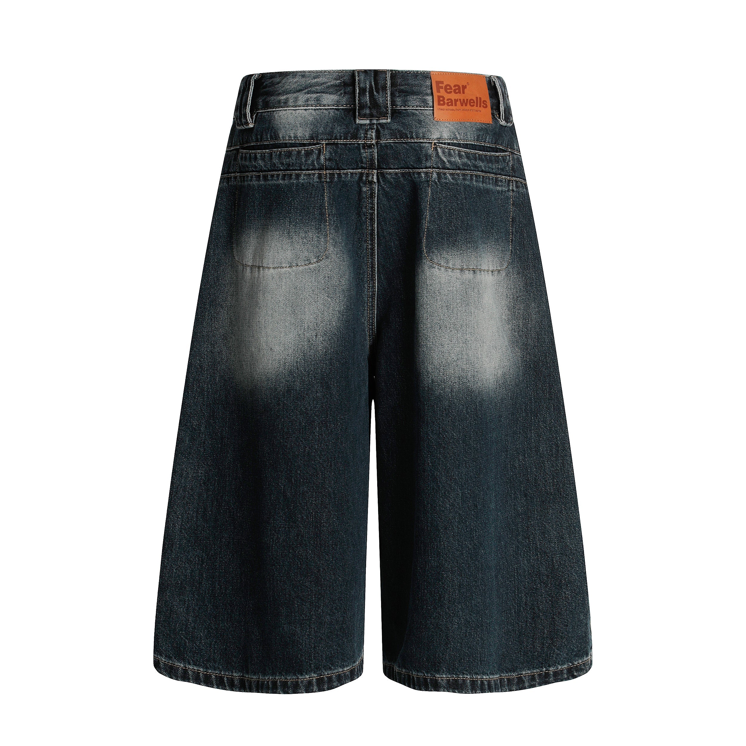 Fear Barwells Wide-Leg Washed Denim Shorts | Vintage Fade