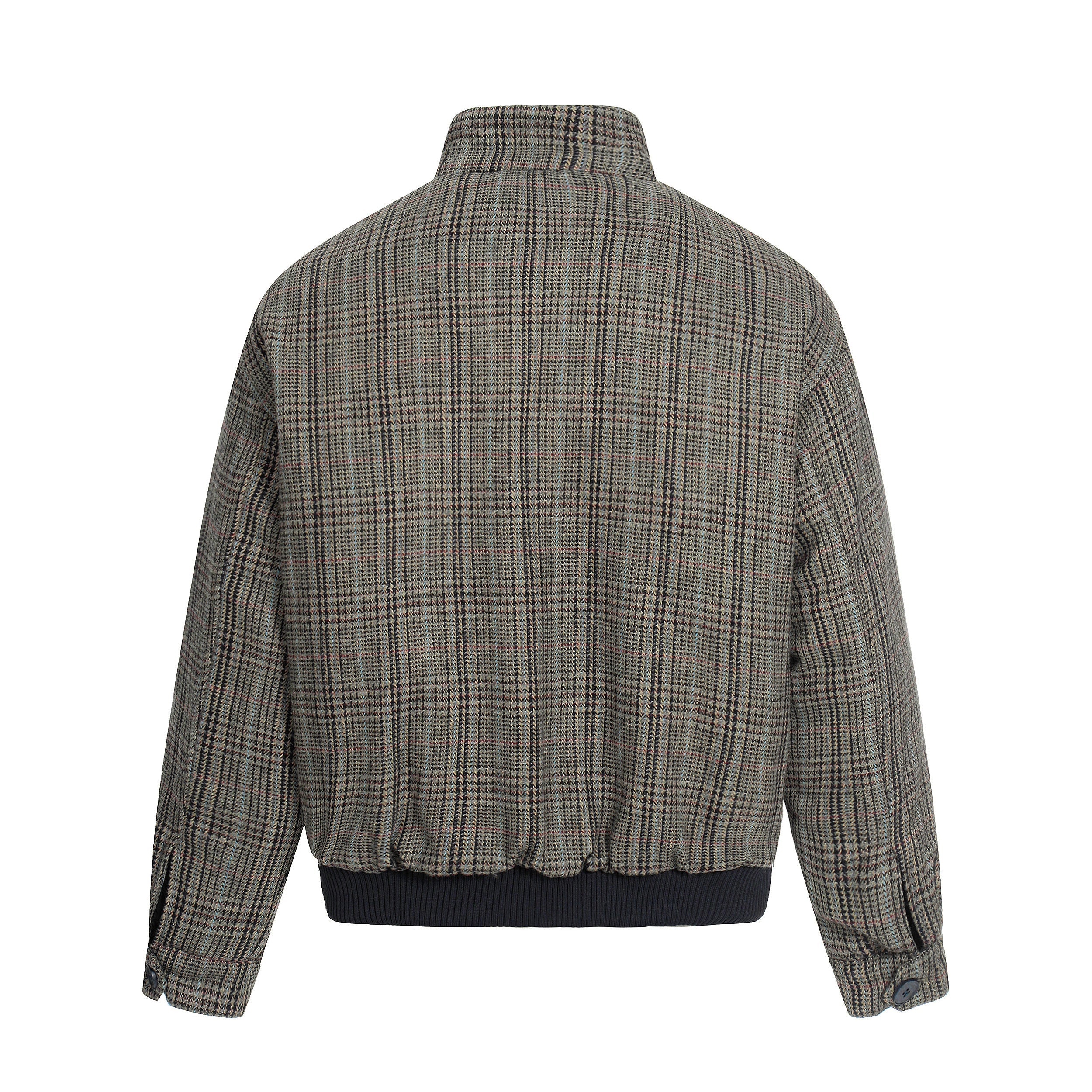 Vintage Plaid Wool Blend Bomber Jacket | Retro Check