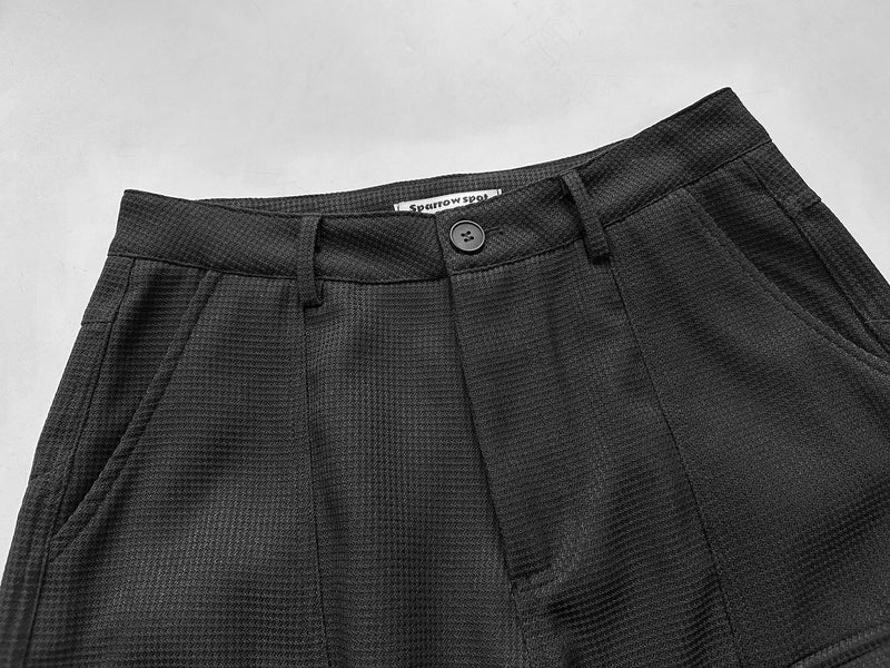 Omirad Multi-Pocket Wide-Leg Utility Cargo Pants | Black