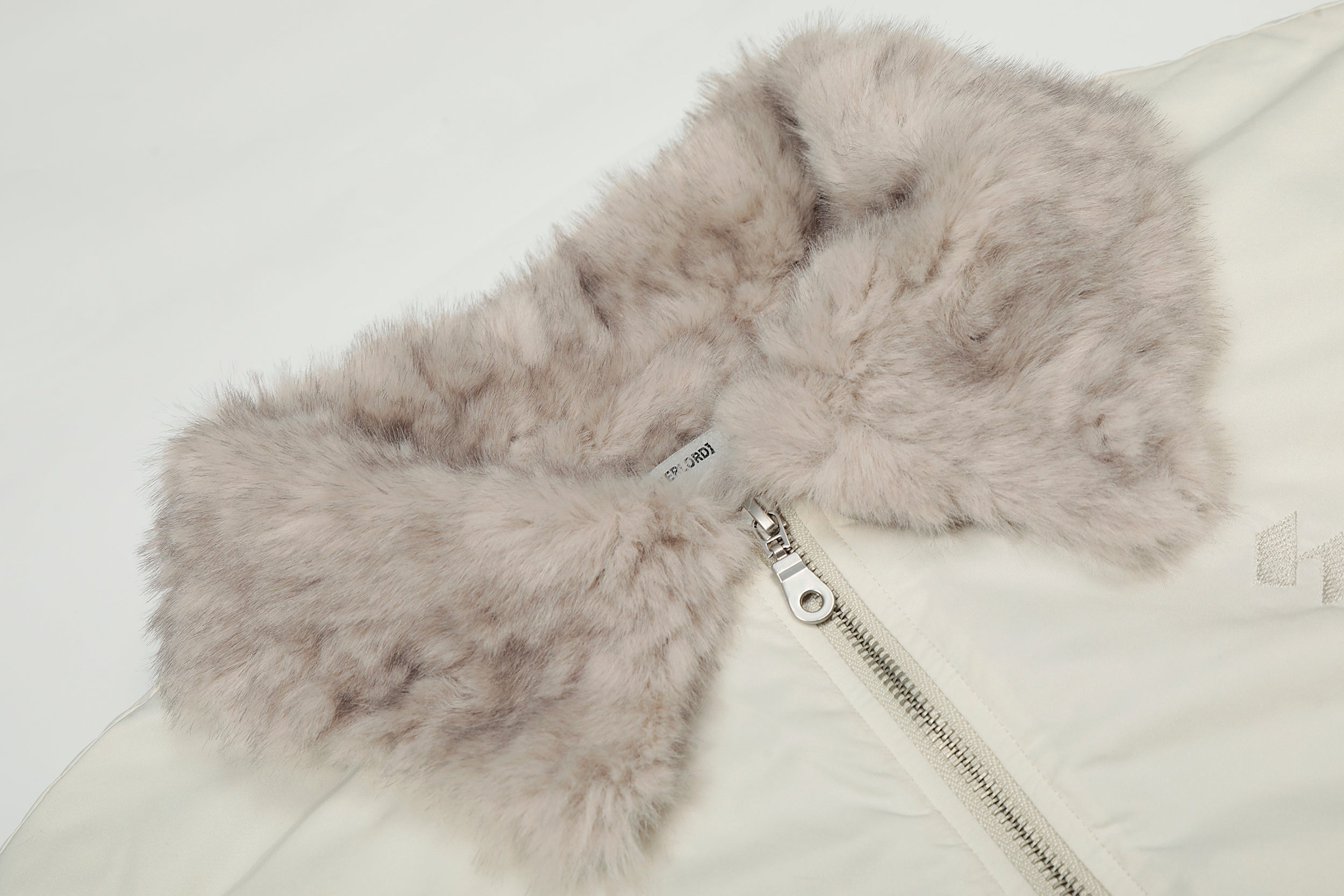 Faux Fur Collar Bomber Jacket | Off-White & Black