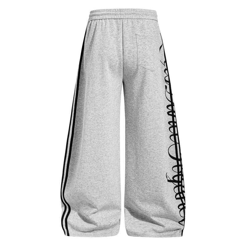 Omirad Script Stripe Wide-Leg Sweatpants | Streetwear