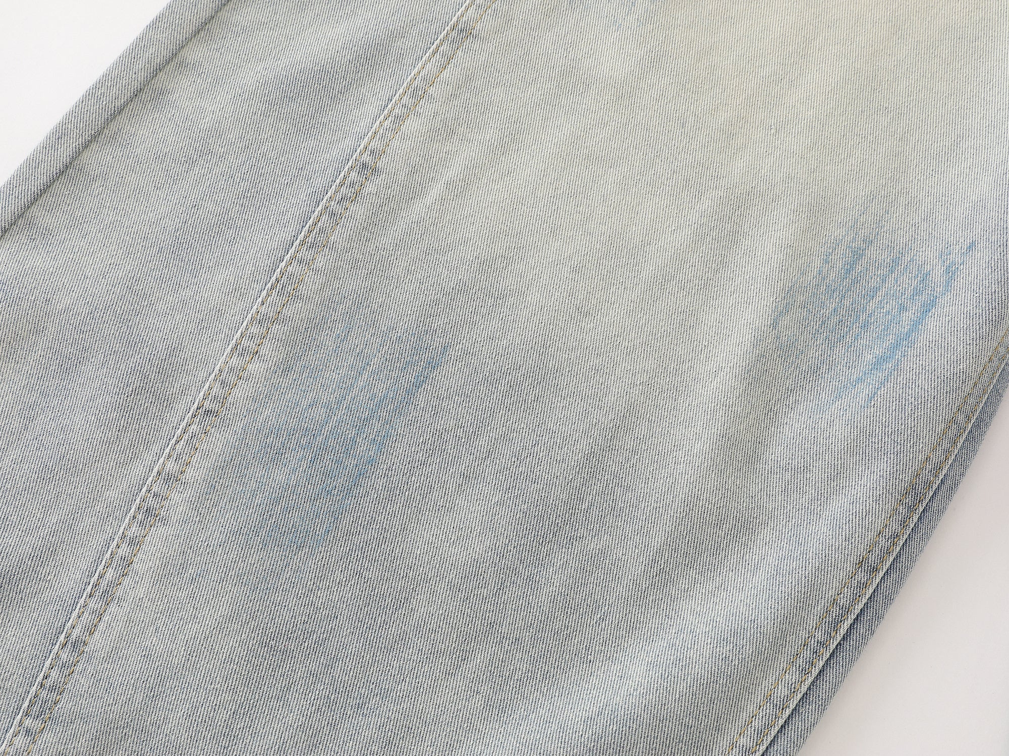 Hand-Painted Graphic Wide-Leg Denim Pants | 100% Cotton