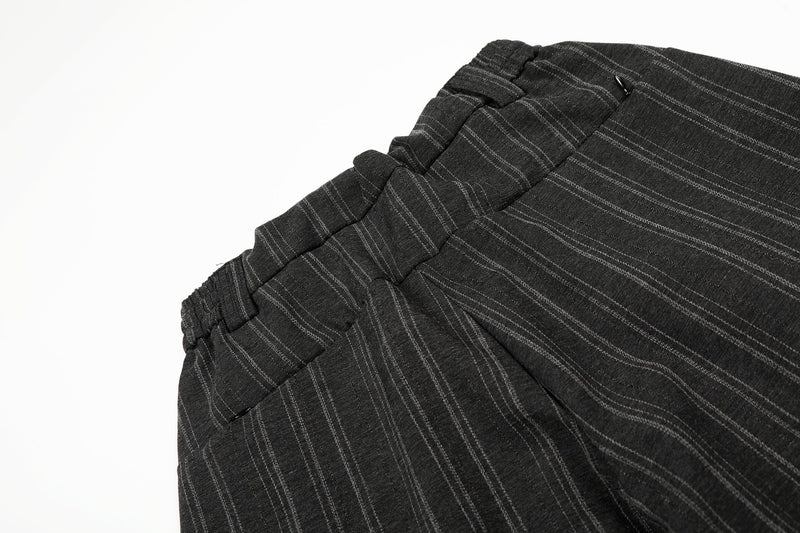 Omirad Striped Wide-Leg Pants | Pleated Pinstripe Trousers