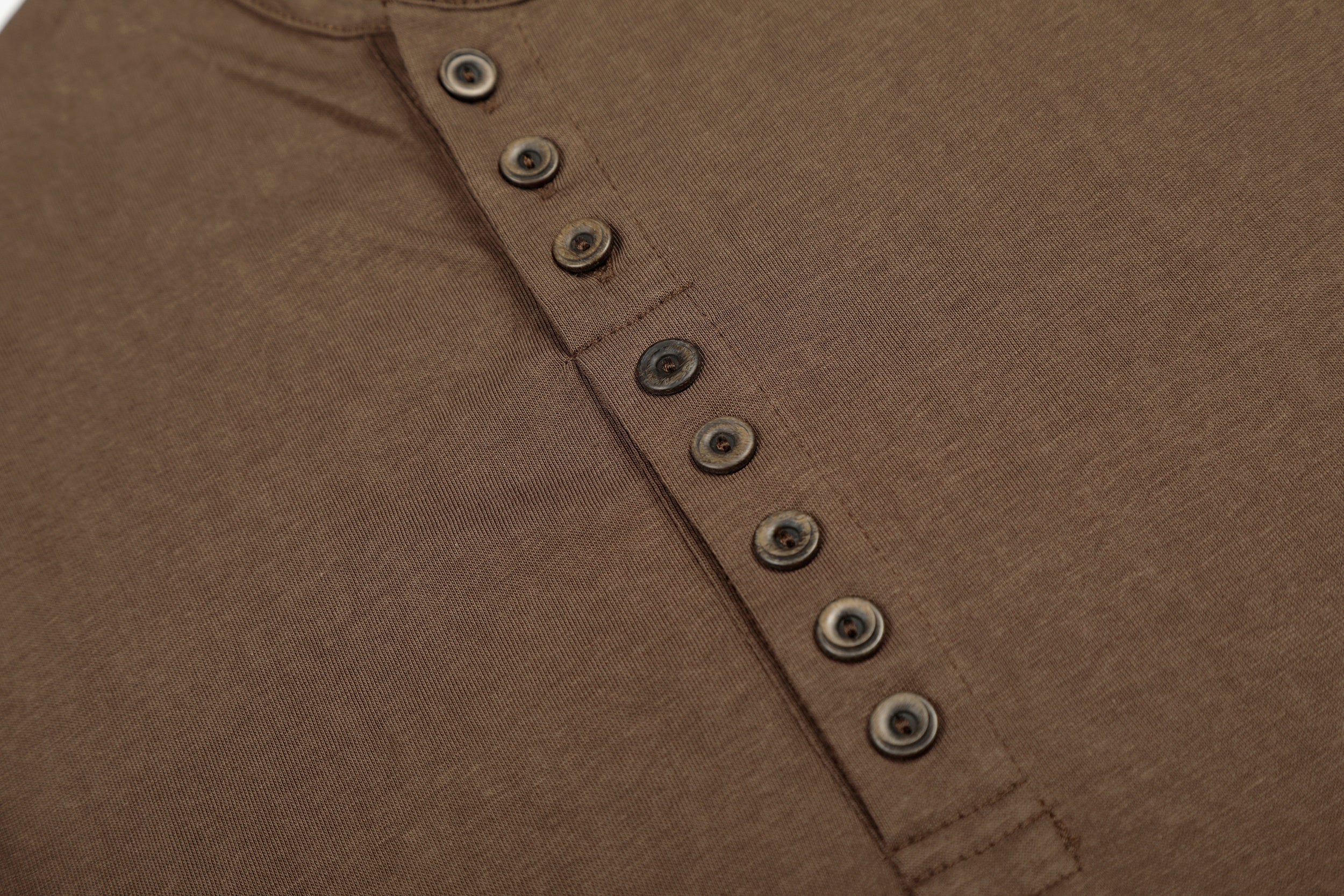 Classic Henley Long Sleeve T-Shirt | 100% Cotton