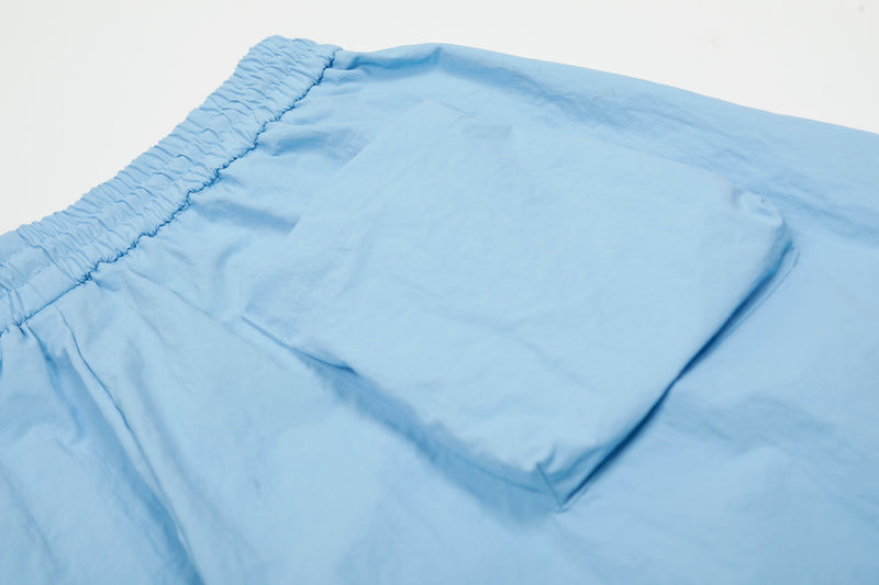 Nylon Utility Cargo Wide-Leg Pants | Pastel Streetwear