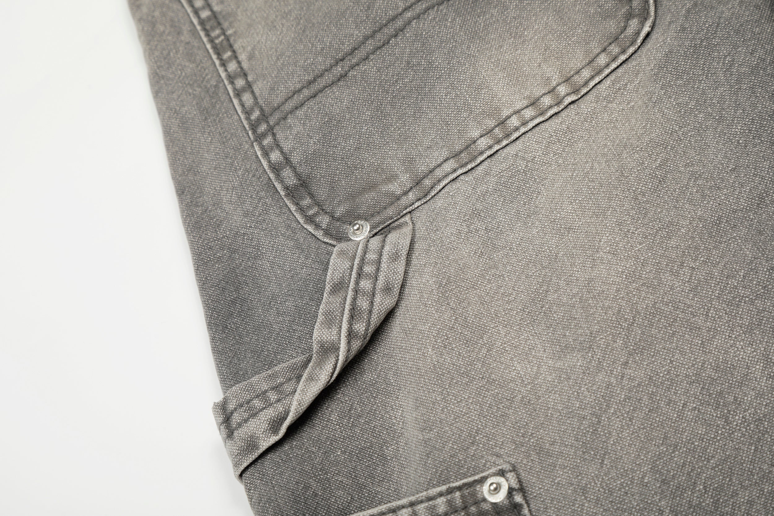 Washed Distressed Utility Carpenter Jeans | Wide Leg