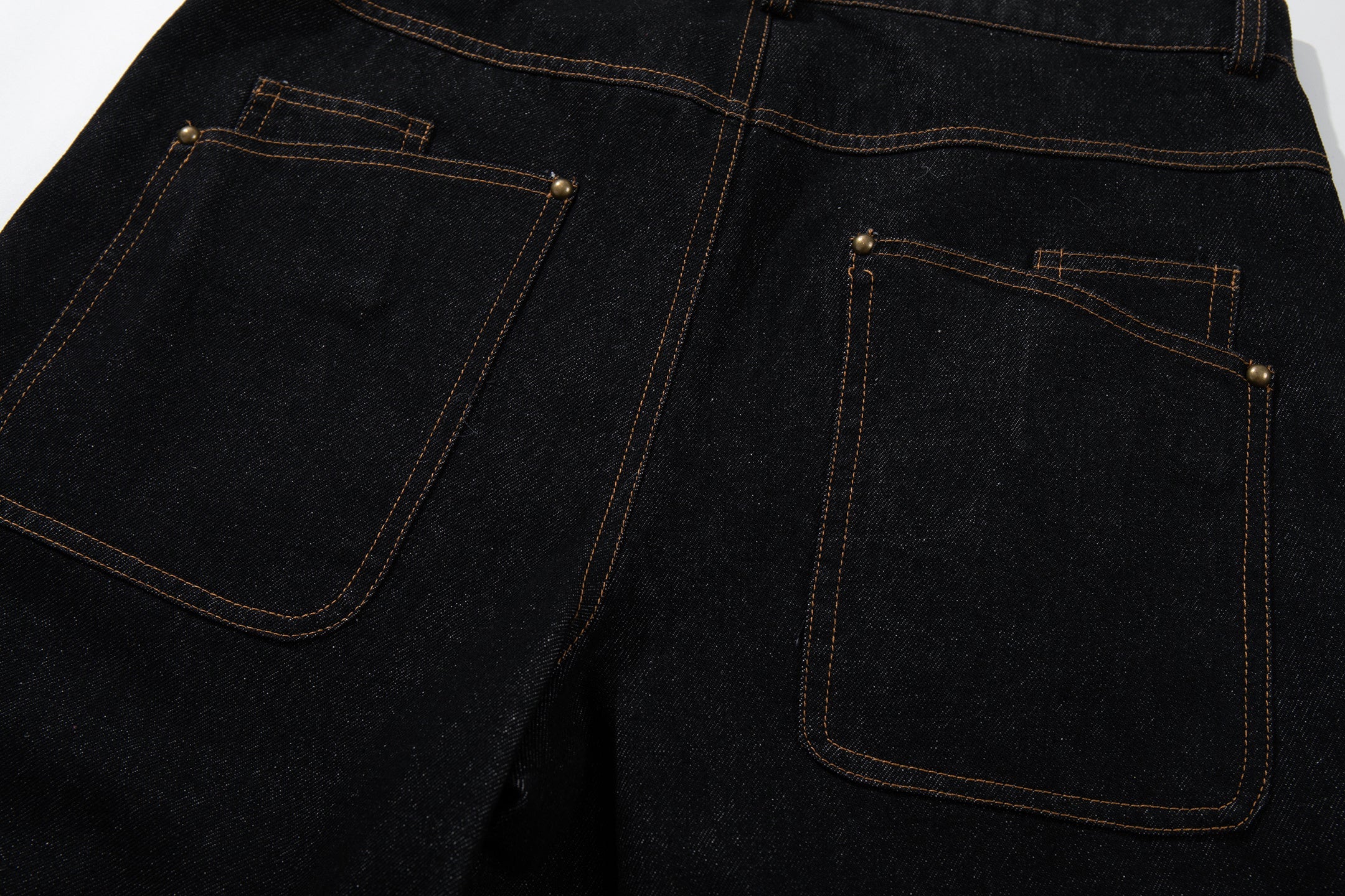 Omirad Curved Panel Wide Leg Denim Pants | High-Rise Button Fly