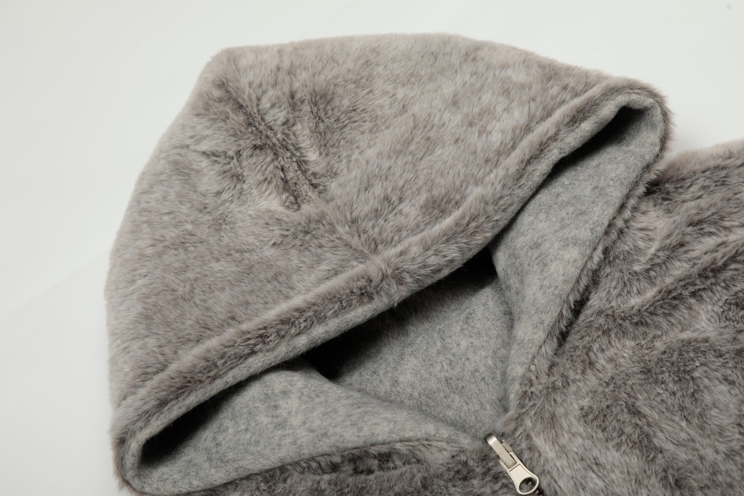Wool Blend Fleece Hooded Bomber Jacket | Omirad