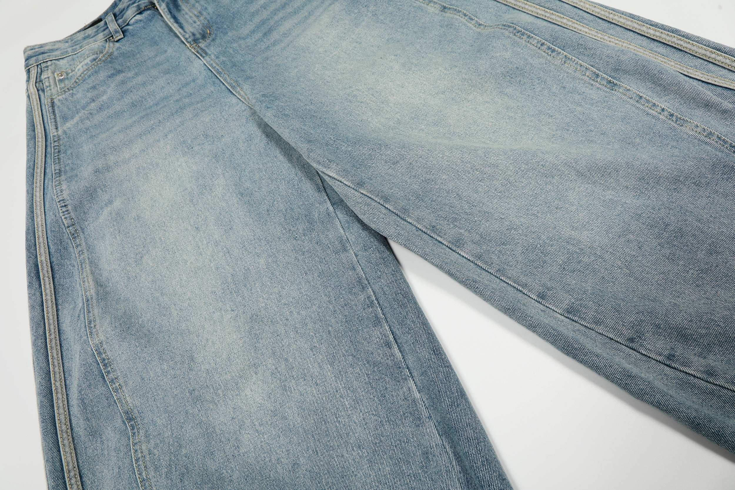 Omirad Light Wash Barrel Jeans | Oversized Wide Leg Denim