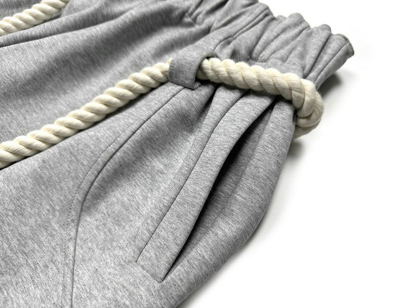 Omirad Rope-Tie Sculpted Wide-Leg Sweatpants | SEAKOFF