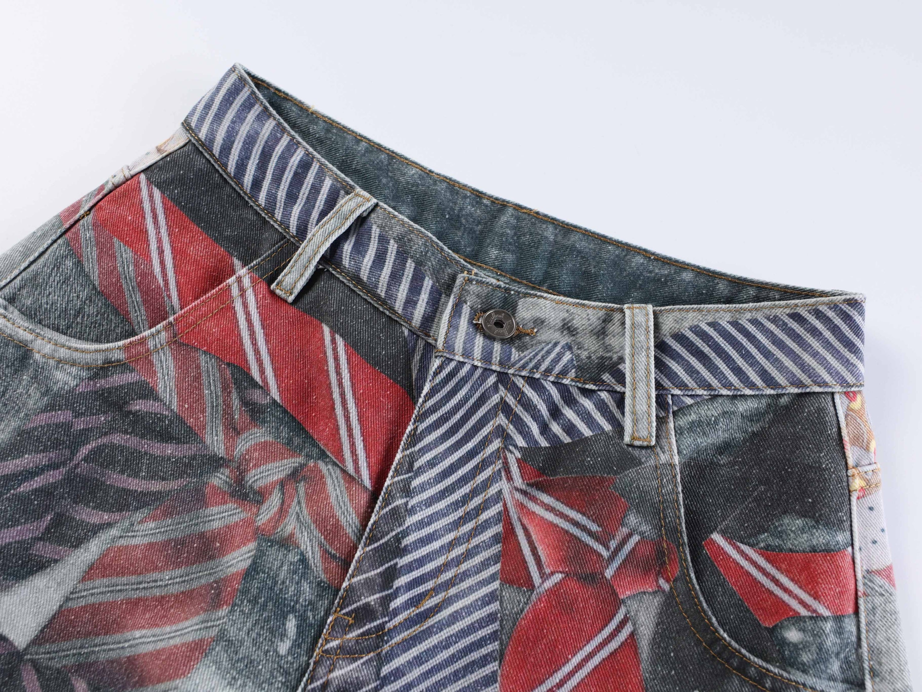 Omirad Tie Riot Balloon Jeans | Wide Leg Distressed Denim