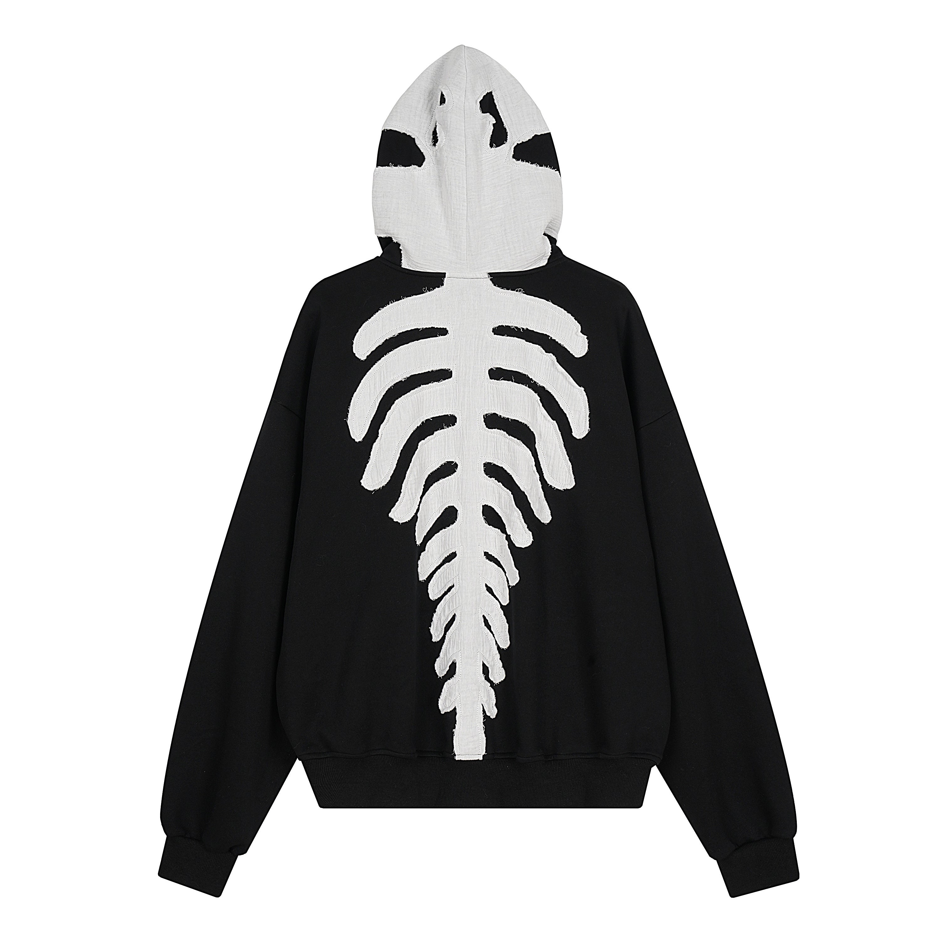 Skeleton Zip-Up Hoodie | Black Streetwear Graphic Hoodie
