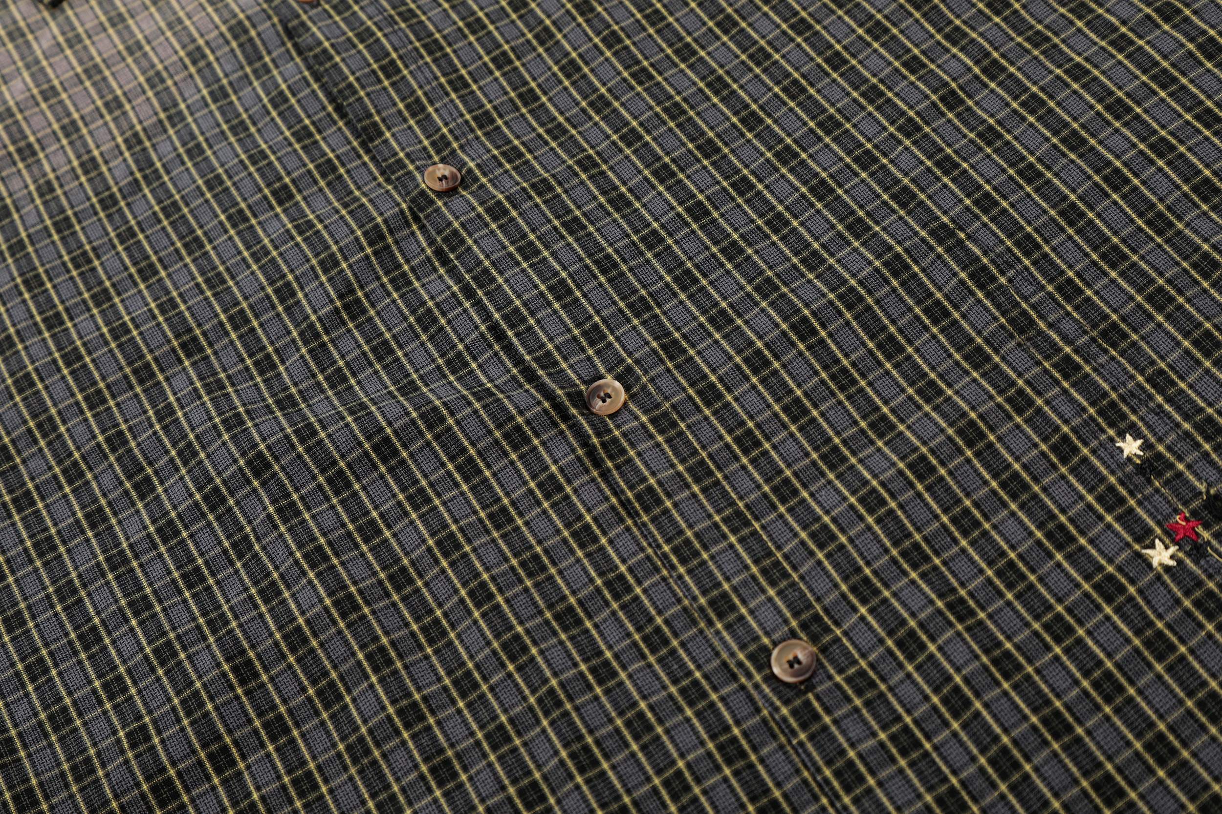 Omirad Gradient Check Distressed Plaid Shirt | Raw Edge