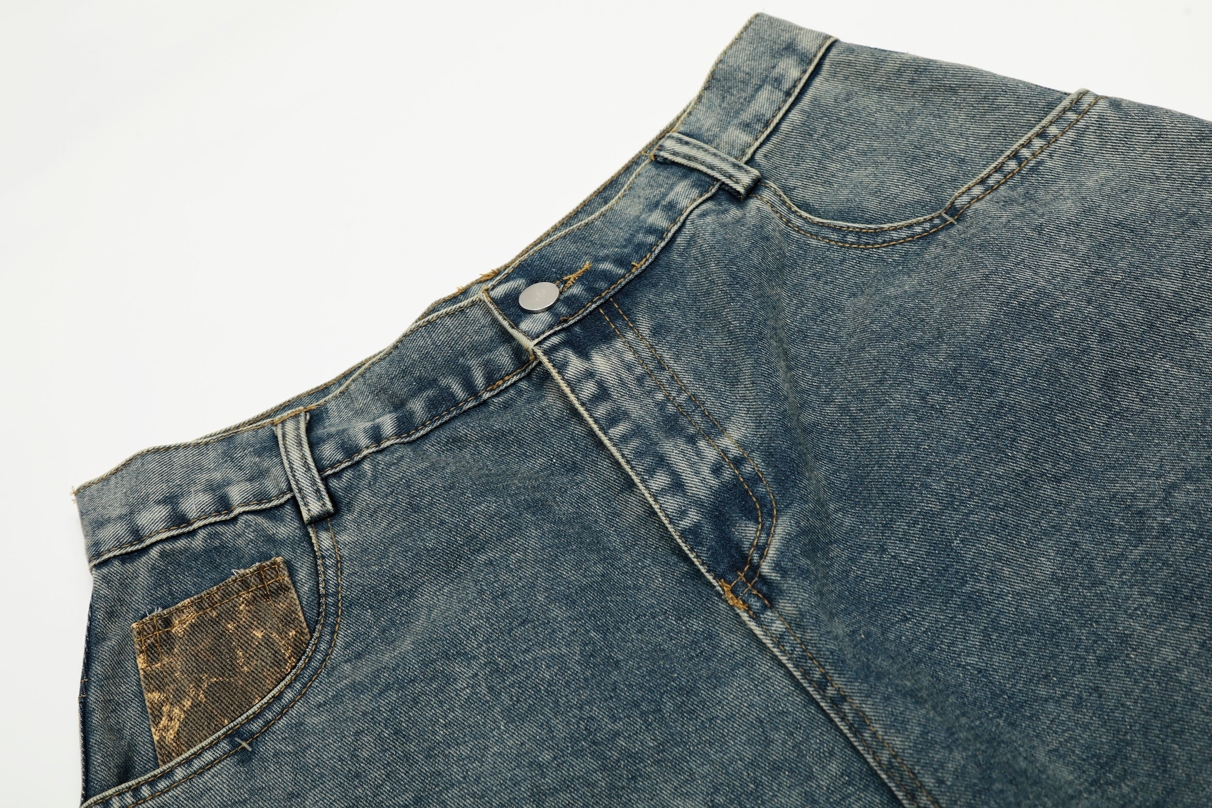 Leopard-Panel Wide-Leg Denim Jeans | Streetwear Baggy Fit
