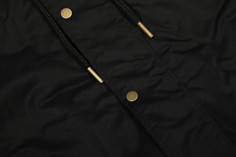 Faux-Fur Hooded Bomber Jacket | Military Streetwear