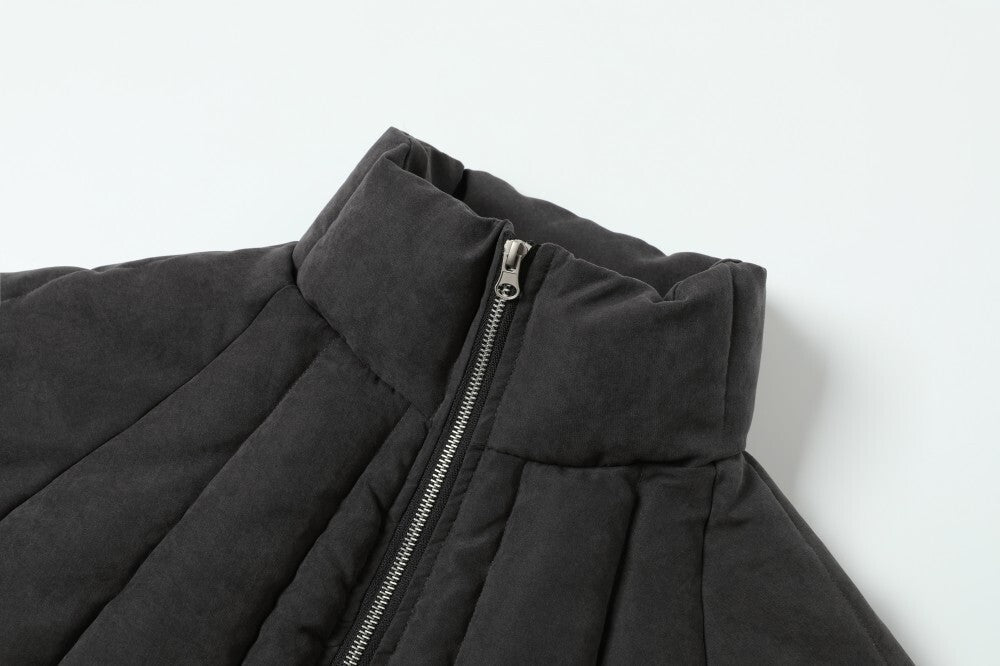 Panel Quilted High-Neck Bomber Jacket | Streetwear Puffer