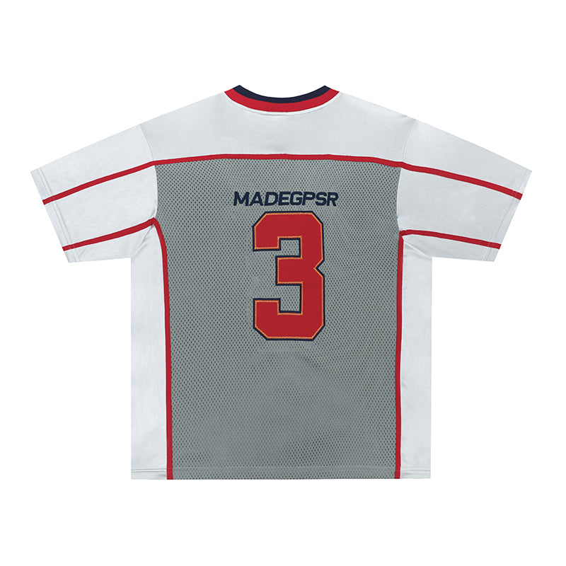 Oversized Football Jersey Tee | Mesh Varsity Number Streetwear
