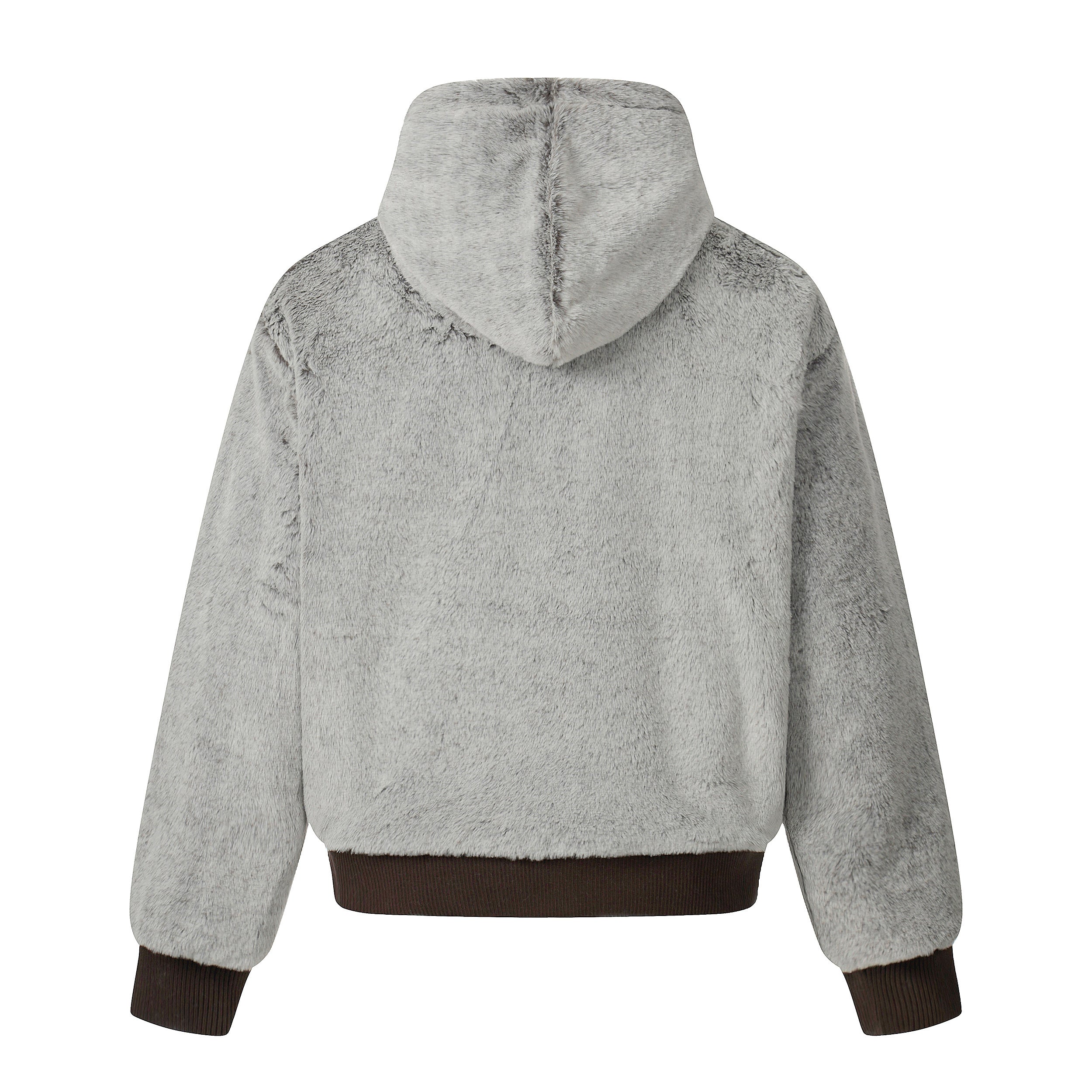 Wool Blend Fleece Hooded Bomber Jacket | Omirad