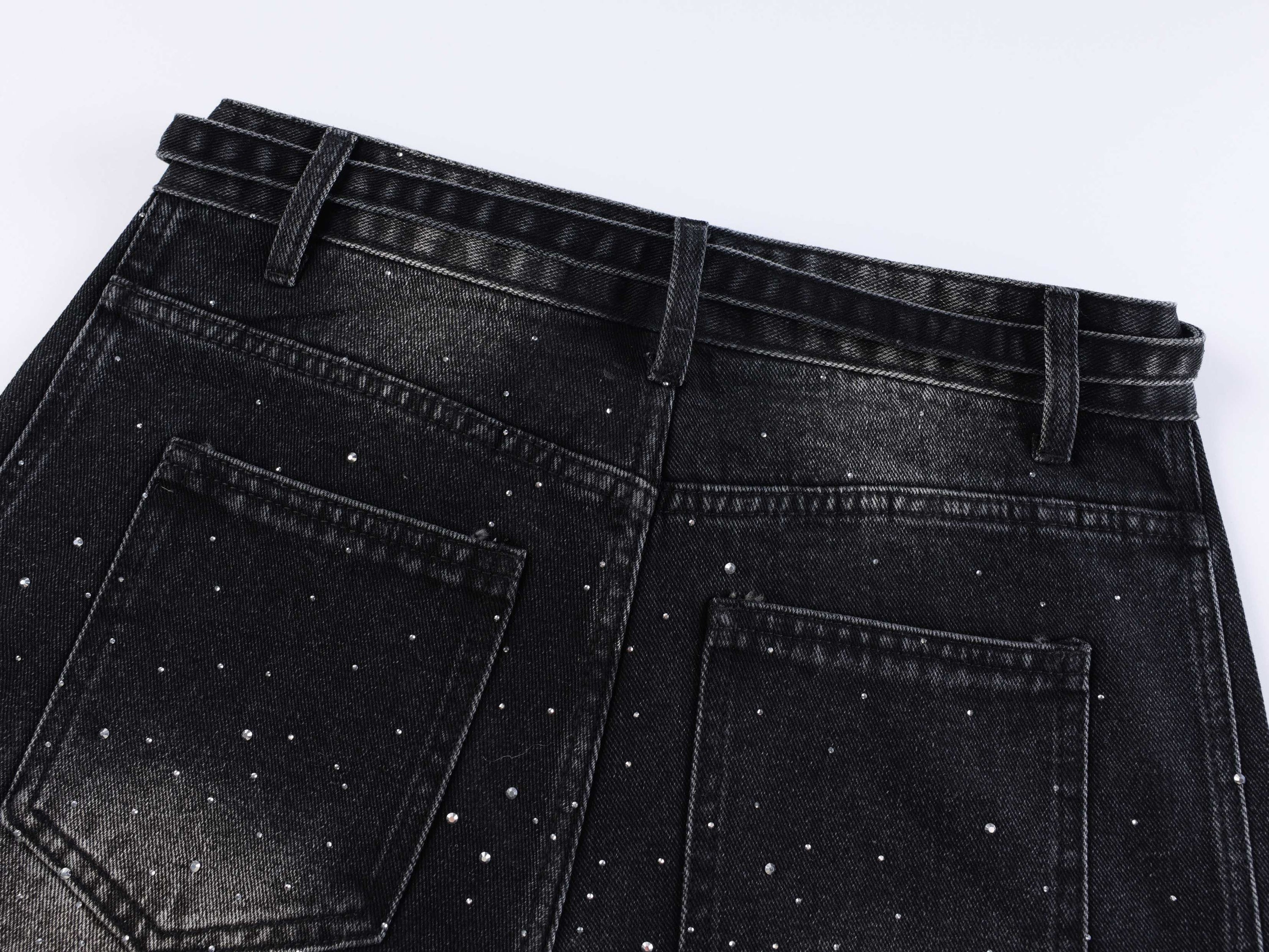 Omirad Starlight Dust Wide-Leg Baggy Jeans | Rhinestone Denim